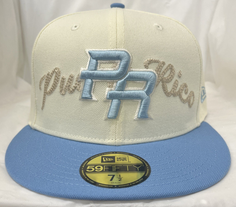 Puerto Rico New Era 59FIFTY 7 1/2 Fitted Cap Hat Blue & White