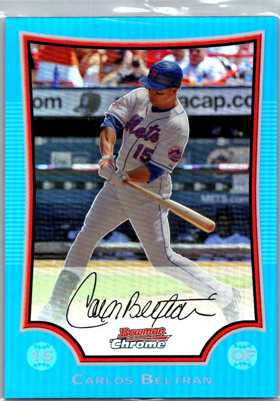 2009 Bowman Chrome Carlos Beltran Blue Refractor /150 New York Mets #67