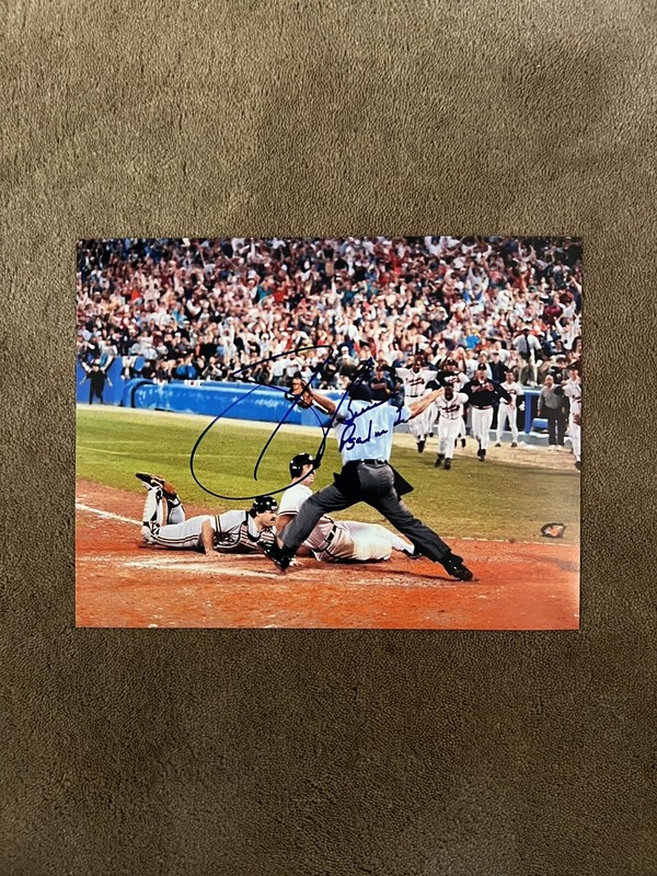 Sid Bream Autographed Photo Atlanta Braves “The Slide” 8.5×11