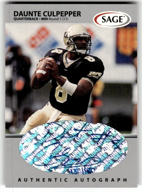 1999 SAGE Daunte Culpepper Autographs Silver #/180 #A13 Auto
