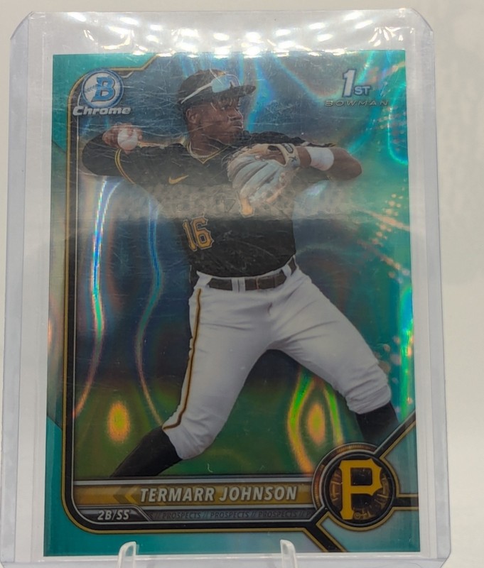 2022 Bowman Draft Chrome Termarr Johnson 1st Bowman Aqua Lava Refractor /199