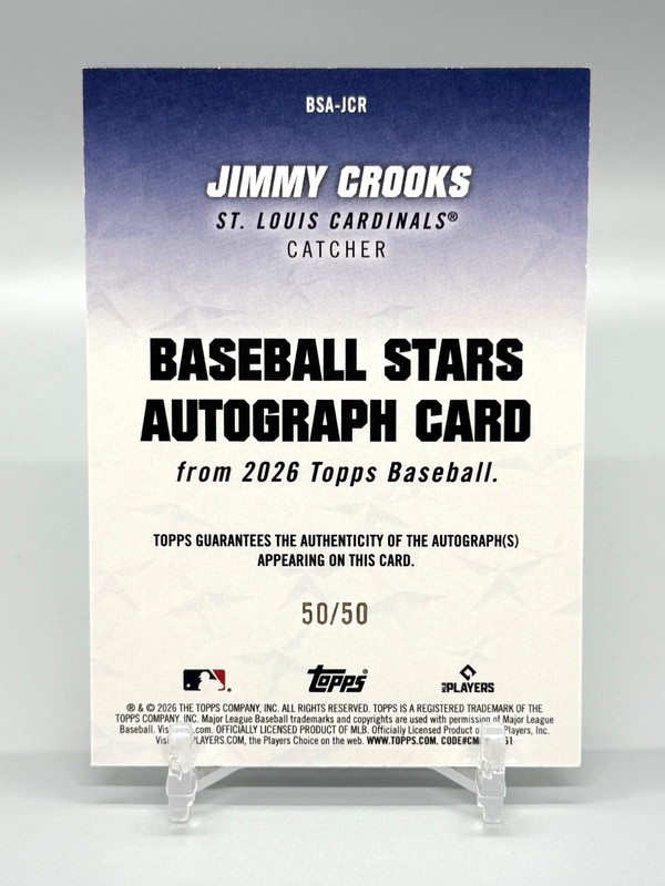 2026 Topps series 1- Jimmy Crooks III Gold Auto 50/50 (RC) gallery
