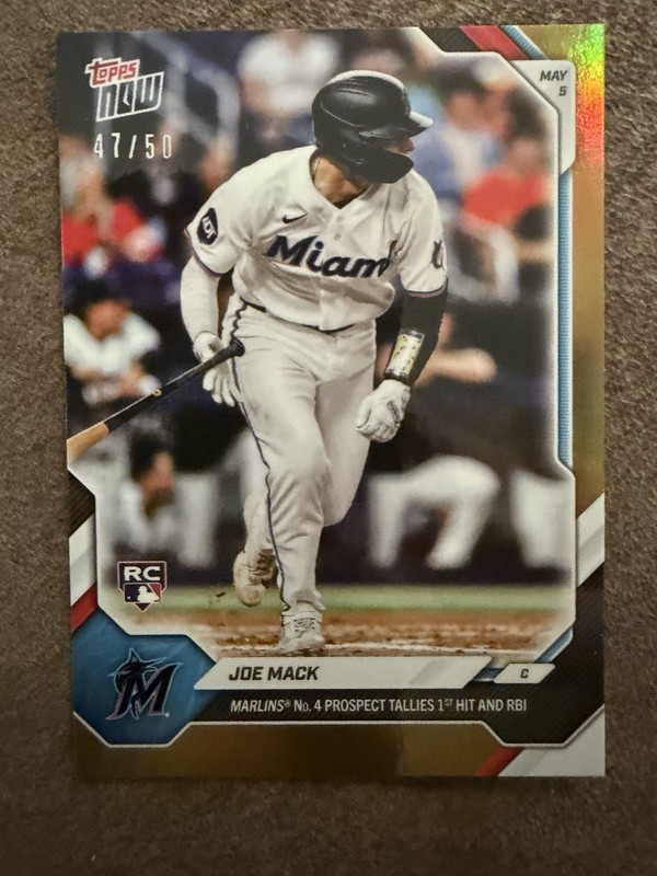 Joe Mack RC – 2026 MLB Topps NOW® – Card 162 – Gold Foil 47/50!!