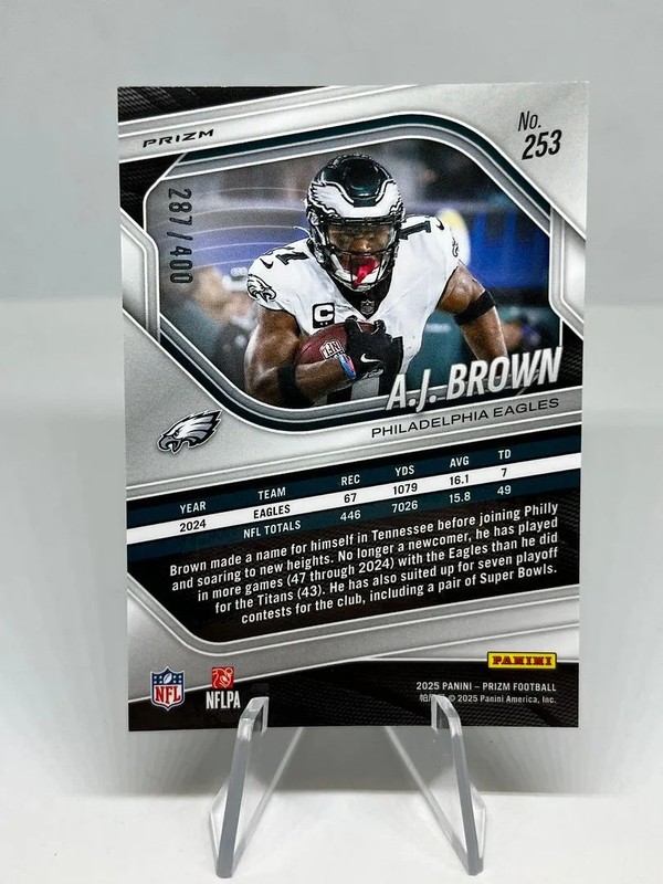 A.J. Brown 2025 Panini Prizm Pandora /400 Card #253 Eagles gallery