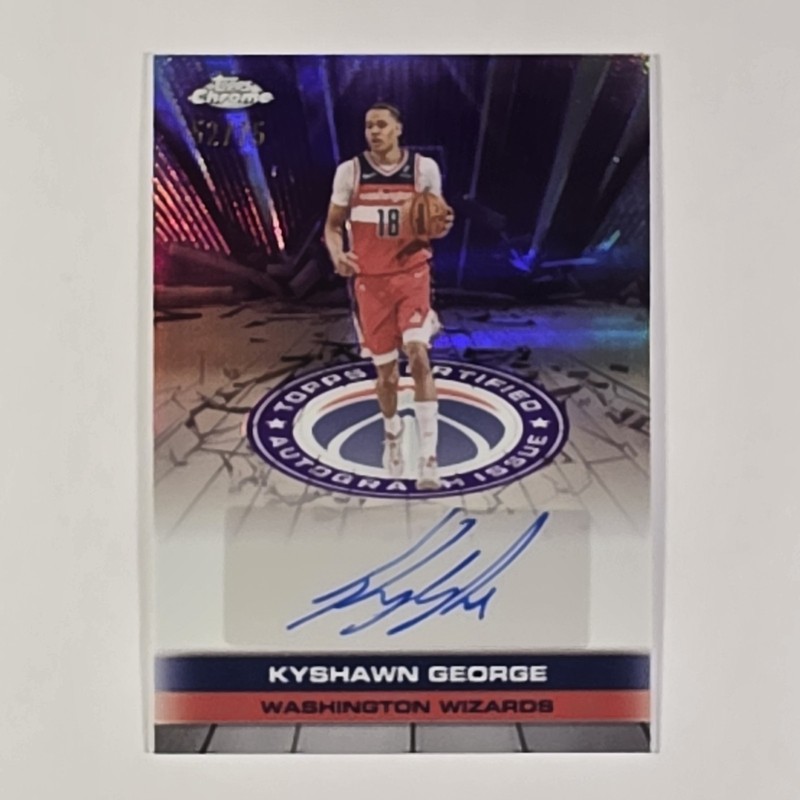 2025-26 Topps Chrome Kyshawn George Autograph Issue #TAU-KYG Purple 52/75