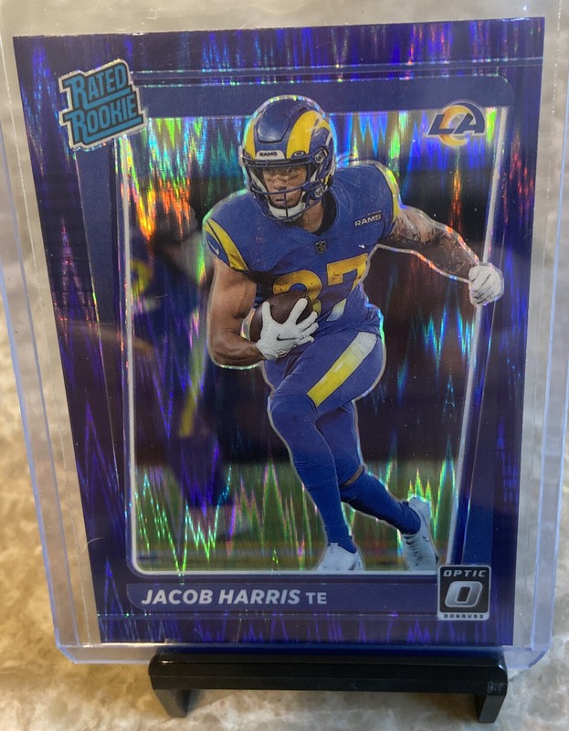 Jacob Harris 2021 Donruss Optic Rated Rookie RC #238 Purple Shock Parallel Rams gallery