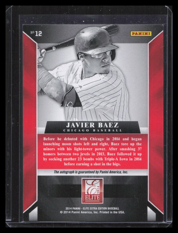 Javier Baez Auto 2014 Panini Elite #12 Back to the Future Signatures #/25 gallery