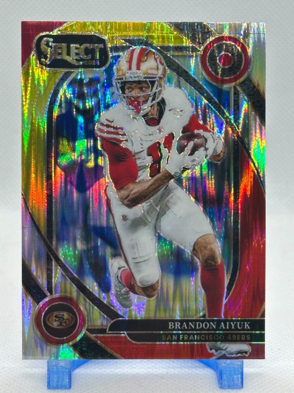 Brandon Aiyuk 2024 Panini Select – Club Level Red & Yellow Shock Prizm #210