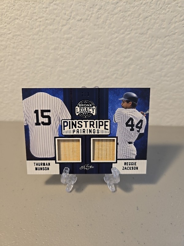 2024 Leaf Bronx Legacy Thurman Munson Reggie Jackson 2/3 Pinstripe Pairings