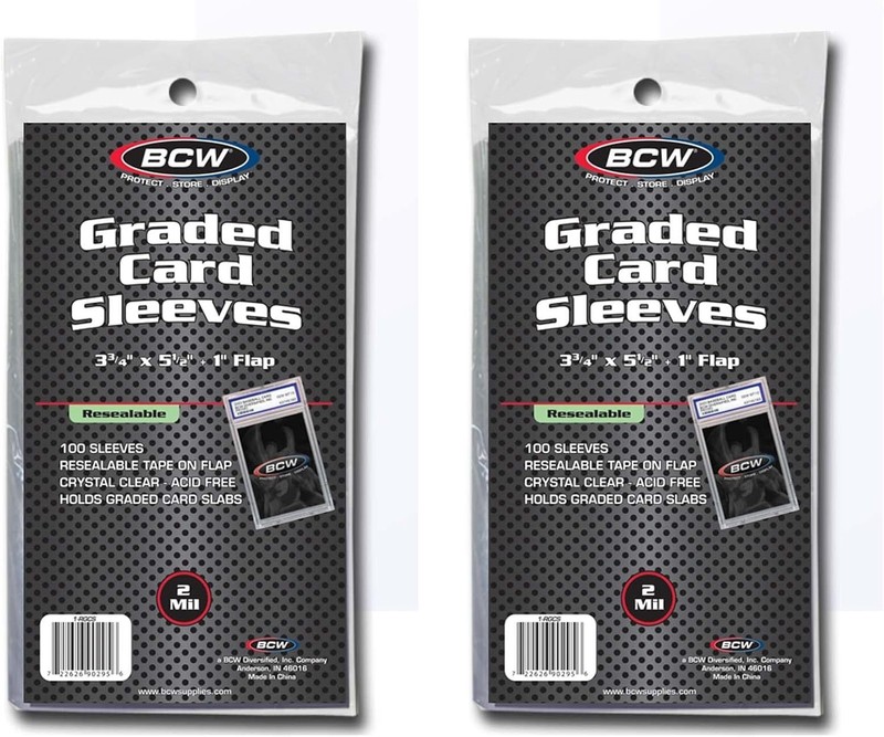 200 BCW Resealable Bags for Graded Cards GSA PSA Beckett BGS Coin Poly Sleeves