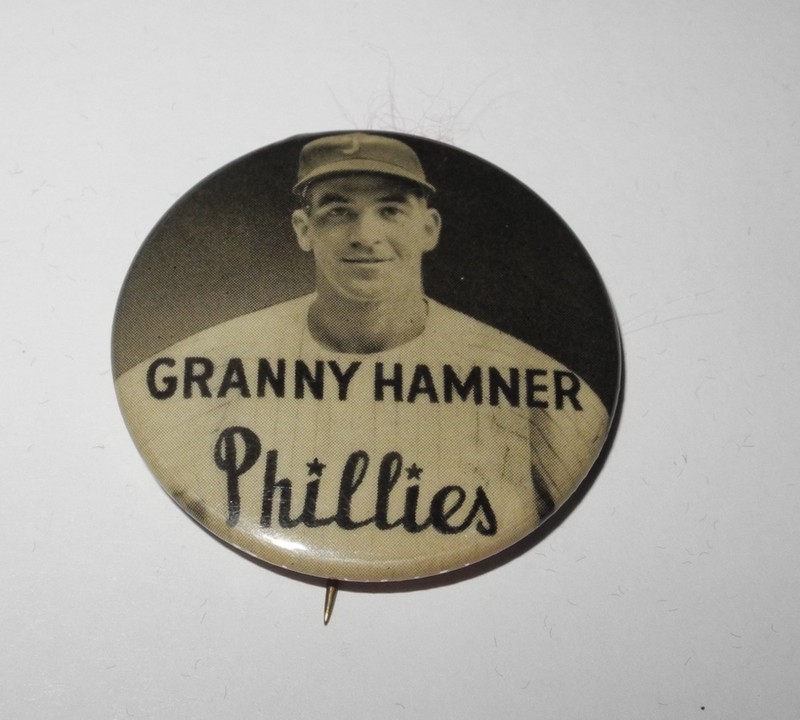 RARE 1950 Baseball Philadelphia Phillies Granny Hamner World Series Pin Button