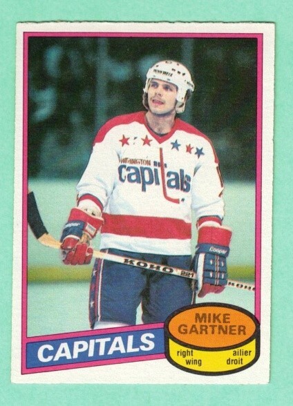 (1) MIKE GARTNER 1980-81 O-PEE-CHEE # 195 CAPITALS ROOKIE EX-MT CARD (L7071)