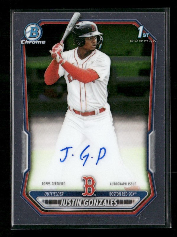 2026 Bowman Justin Gonzales 1st Bowman Chrome On-Card Auto #CPA-JG 2B