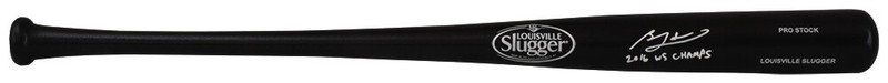 Ben Zobrist Signed Louisville Slugger Black Baseball Bat w/2016 WS MVP -(SS COA)