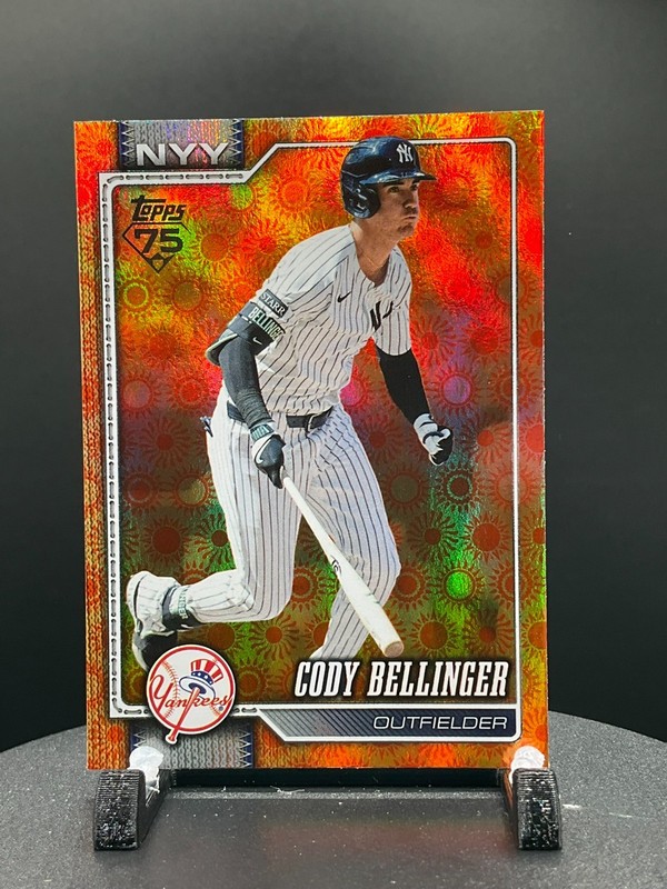 2026 Topps Series 2 Orange “SUN” Holo Foil Parallel #607 Cody Bellinger, New Yor