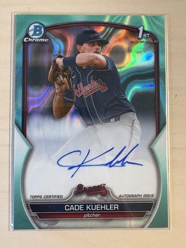 2023 Bowman Chrome Draft Cade Kuehler Aqua Lava Refractor Auto /199 Autograph