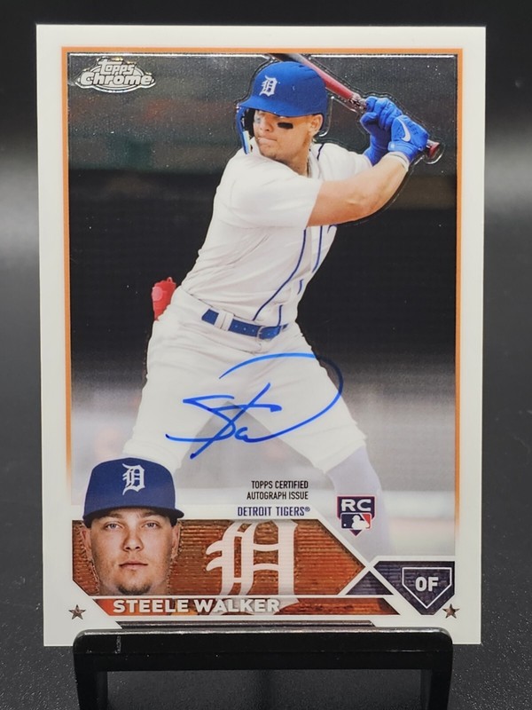 2023 Topps Chrome Steele Walker Rookie Base Auto Detroit Tigers