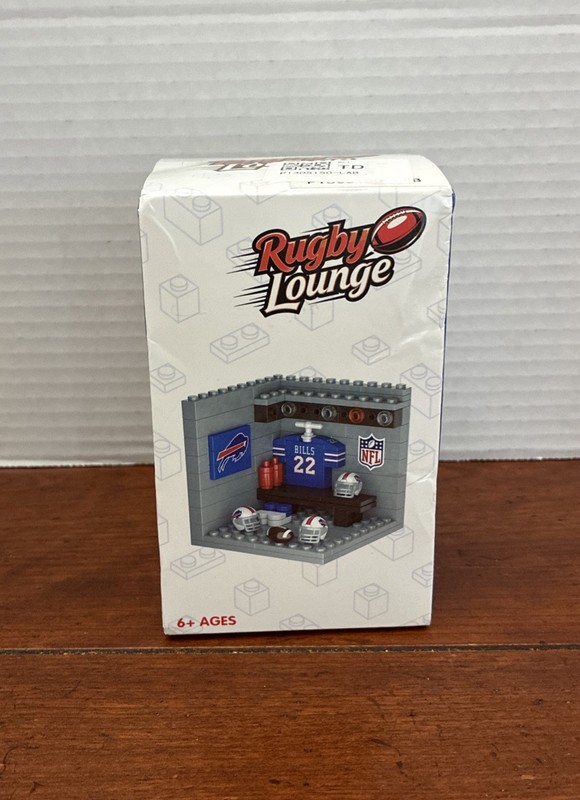 🏈 NFL BUFFALO BILLS LOCKER ROOM BUILDING BRICK BLOCK KIT BY RUGBY LOUNGE -NIB