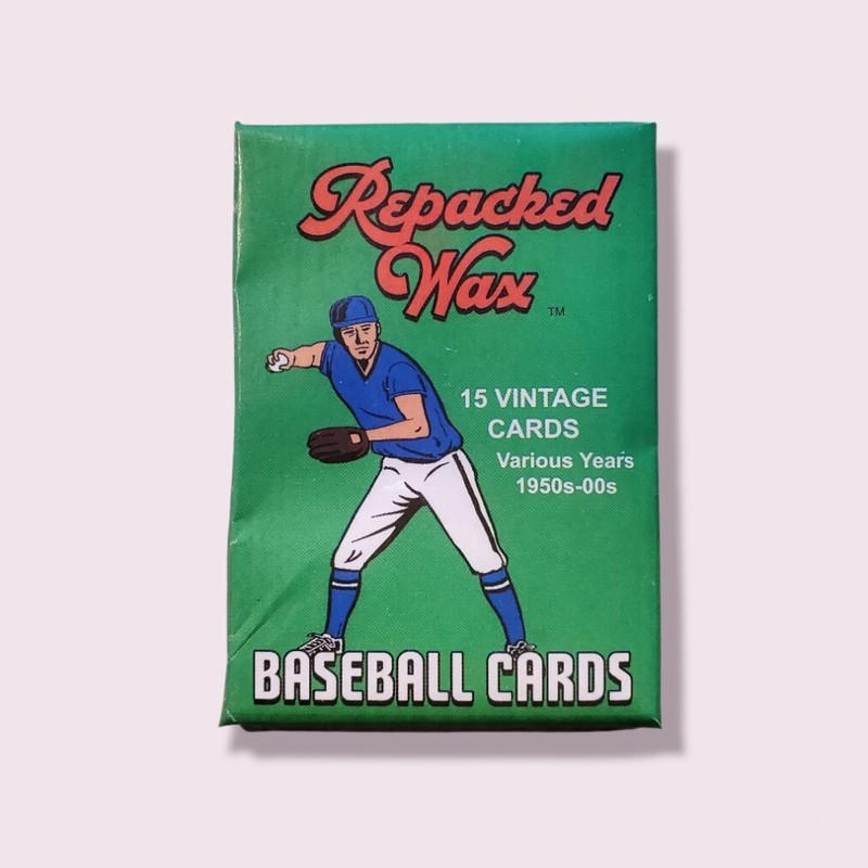 Baseball Wax Pack – Repacked Wax 15 Vintage Cards Various Years 1950s-00s