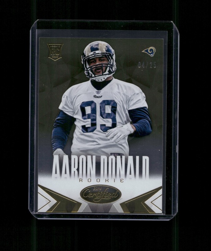 2014 Panini Certified Aaron Donald #RR36 Gold Mirror Retro Rookie /25 Rams