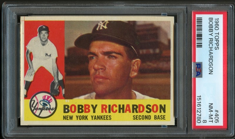 1960 Topps #405 Bobby Richardson PSA 8