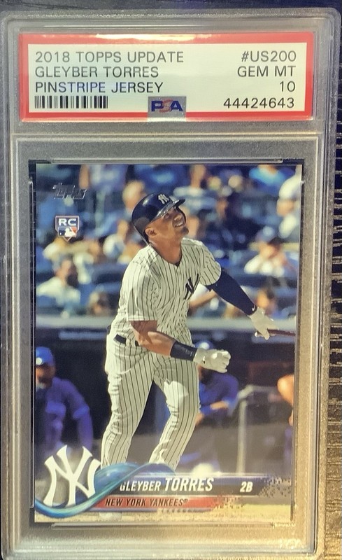 2018 Topps Update #US200 Gleyber Torres Pinstripe Jersey RC Rookie PSA 10