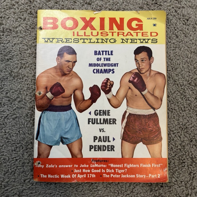 BOXING ILLUSTRATED WRESTLING NEWS July 1961 Fullmer vs Pender