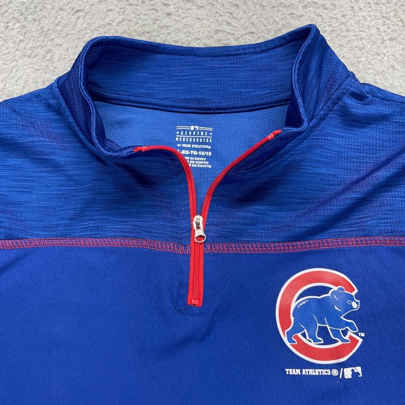 Chicago Cubs 1/4 Zip Warmup Shirt Mens XL Team Athletics MLB