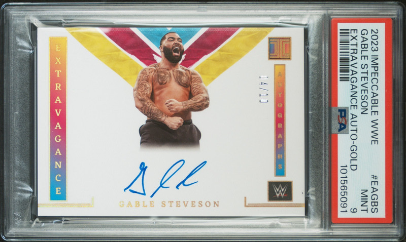 2023 Impeccable WWE Gable Steveson Extravagance Autographs Gold /10 PSA 9