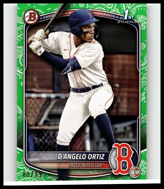 2025 Bowman #BP-61 D’Angelo Ortiz Prospects Green Pattern #/99