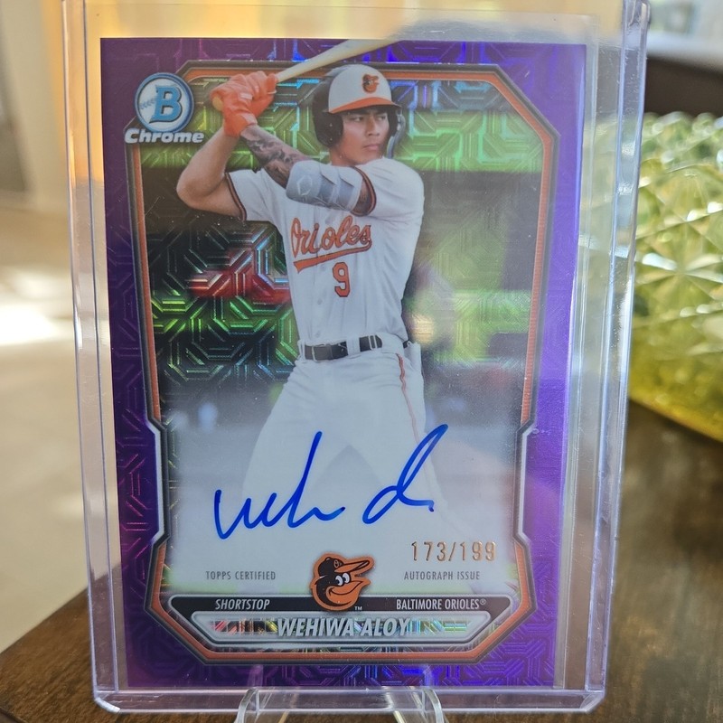 2026 Bowman Mega Chrome 173/199 Purple Mojo Refractor Auto Wehiwa Aloy #BMA-WA