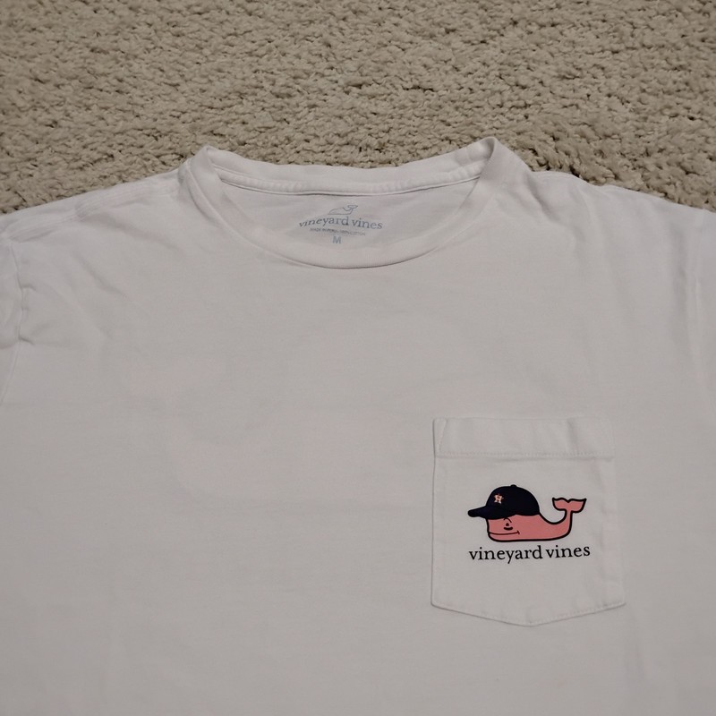 Houston Astros Shirt Mens Medium White Vineyard Vines Pocket Tee MLB Baseball gallery
