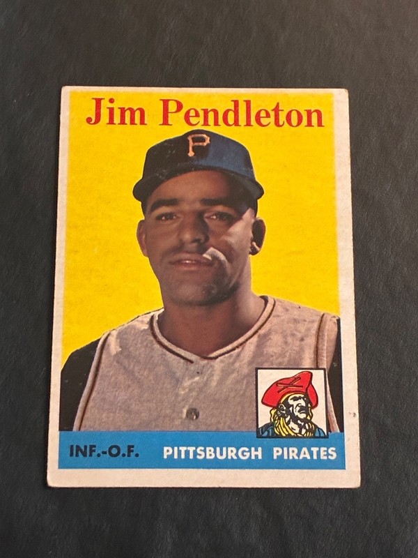 1958 Topps Jim Pendleton #104 – Black Spot on Back – TLC Soft