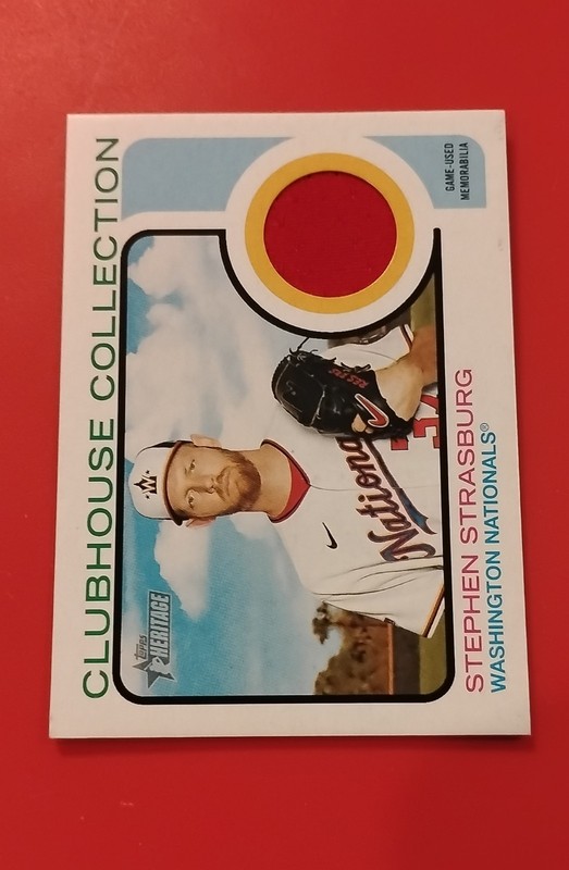 2022 Topps Heritage – Clubhouse Collection Relics Stephen Strasburg #CC-SS (MEM)