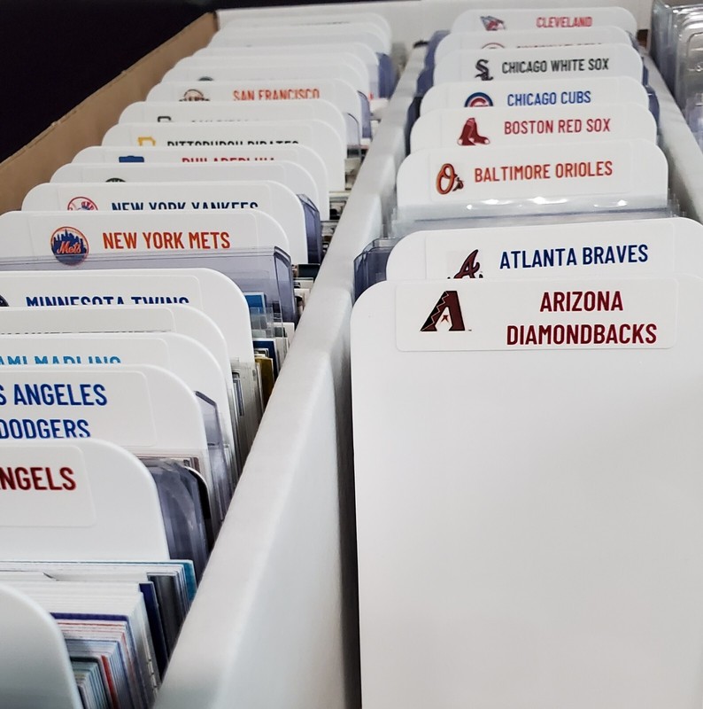 (30) TALL Sports Card Dividers with 30 FREE MLB Teams Logos Labels