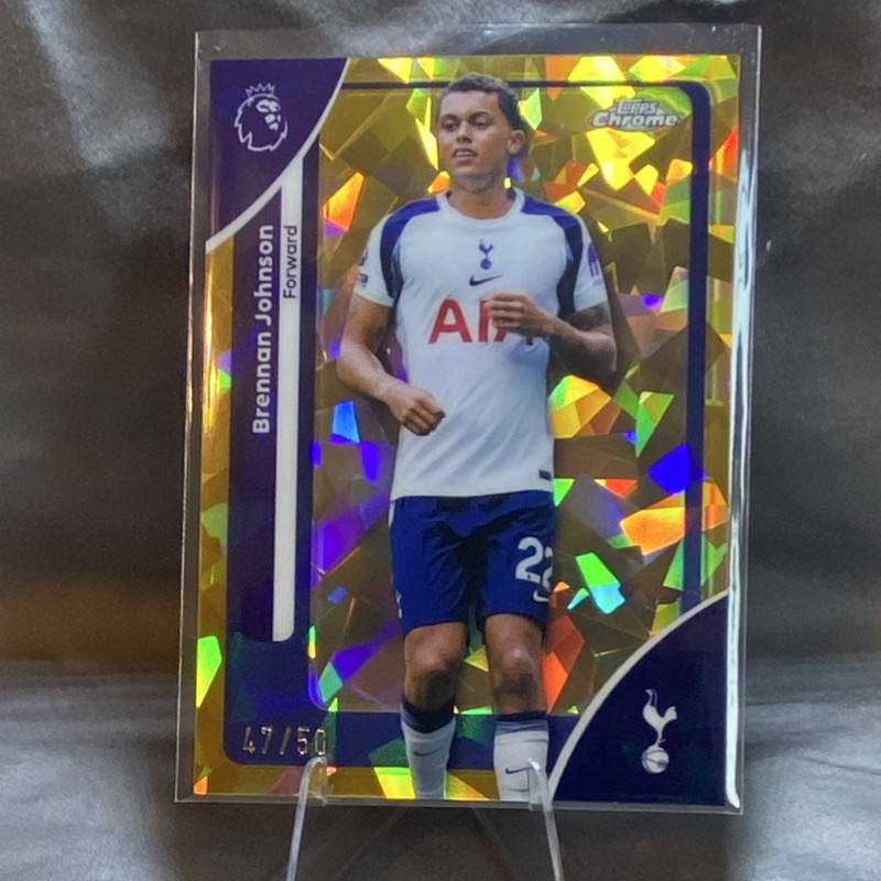 Topps 2026 Chrome Premier League Brennan Johnson Gold /50 Tottenham Hotspur
