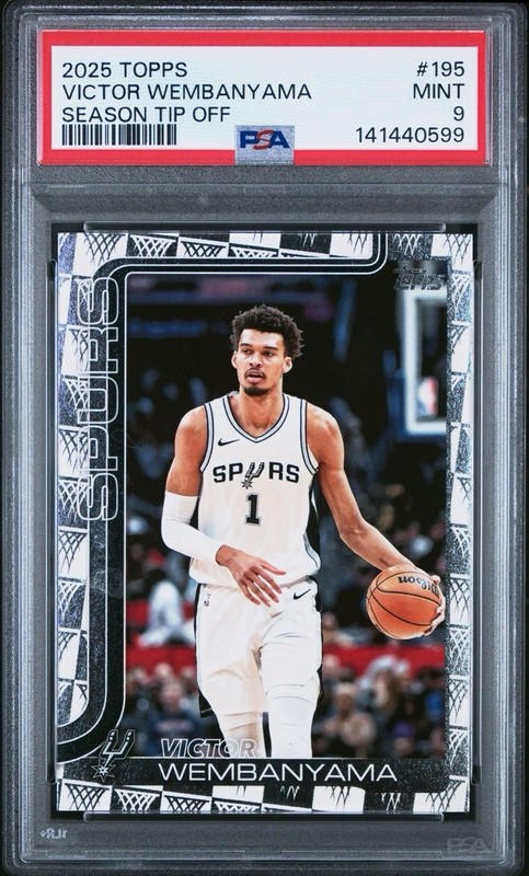 2025 Topps Basketball # 195 Victor Wembanyama Season Tip Off PSA 9 Card MINT!