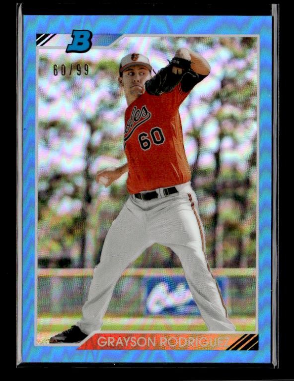 2020 Bowman Heritage #92CP-GR Grayson Rodriguez Chrome Blue #/99 Orioles