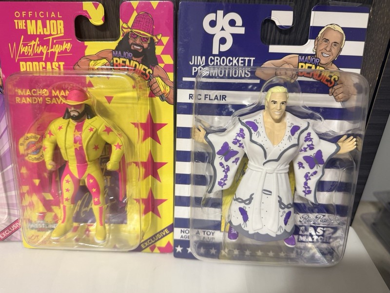 Major Bendies Macho Man, Ric Flair Last Match, Jeff Jarret Figure Lot (3) WWF