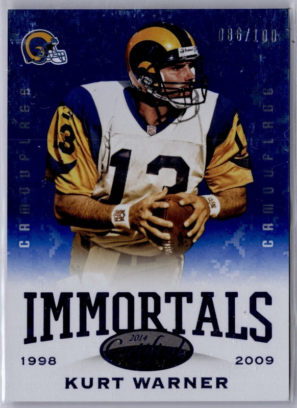2014 Panini Certified Immortals Kurt Warner #191 Blue /100
