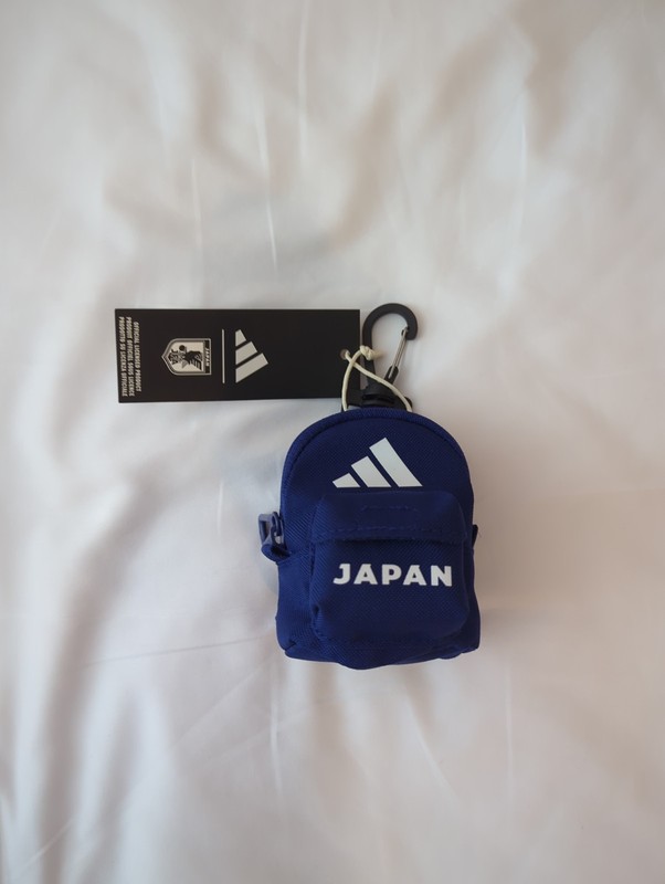 Japan Soccer Adidas Mini Keychain Backpack w Foldable Tote Bag Inside New NWT