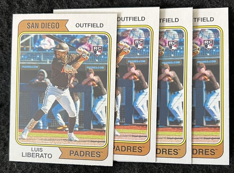 2023 Topps Heritage – #168 – Luis Liberato – Padres – RC – Lot Of 4 – NM/M