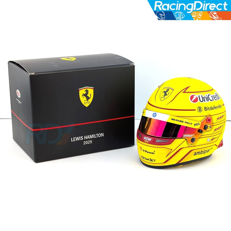 2025 Lewis Hamilton Mini Helmet – 1:2 Scale Bell Ferrari F1 Helmet – 4100414