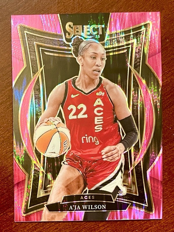 2025 Panini Select WNBA Concourse #56 A’Ja Wilson Pink Flash Prizm – Las Vegas