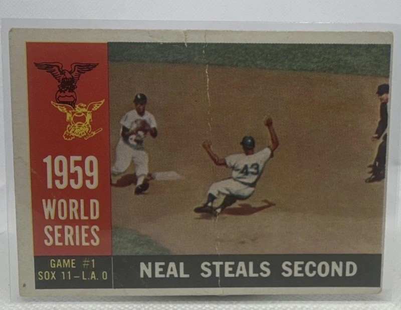 1960 Topps – World Series Charlie Neal #385 White Back
