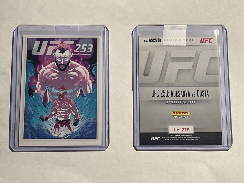 2021 PANINI UFC 253b Artist Series POSTER Card – ADESANYA VS. COSTA – 1 of 278