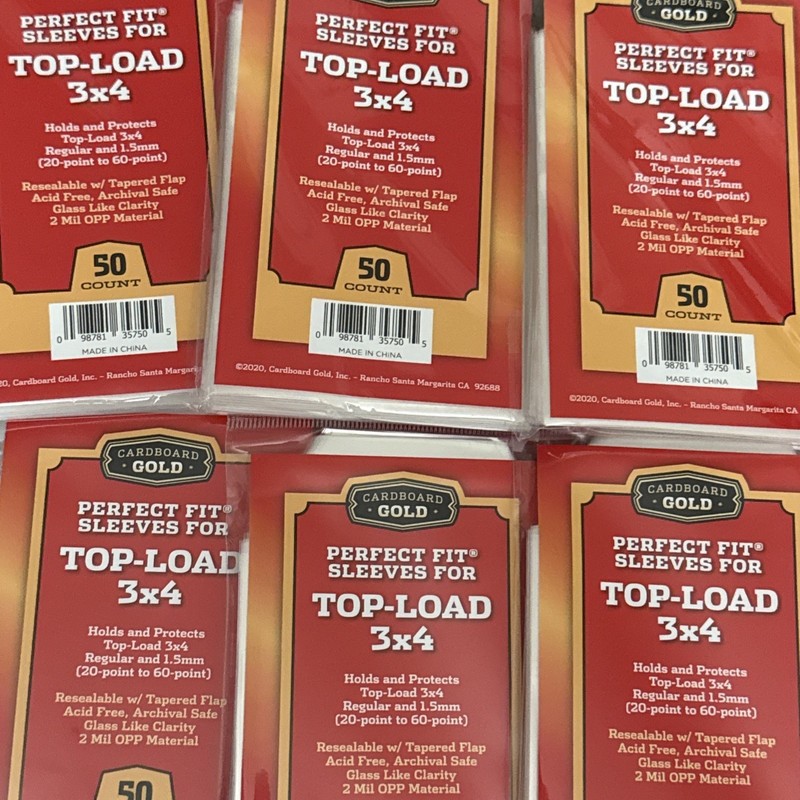 Perfect Fit Sleeves for 3×4 Toploaders 20pt-60pt: 50 Count