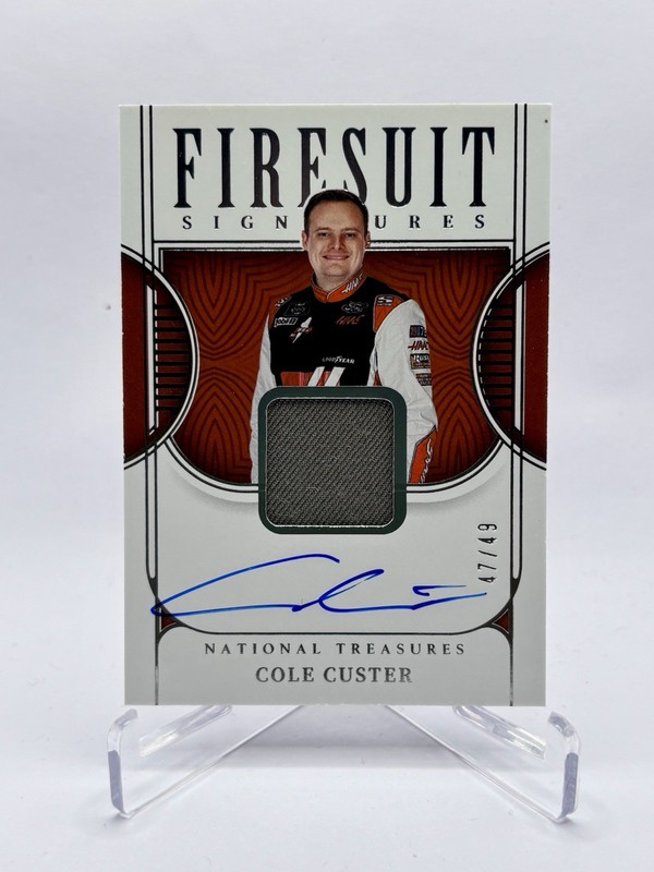 2023 Panini National Treasures Cole Custer Firesuit Auto #FS-CCS Silver /49