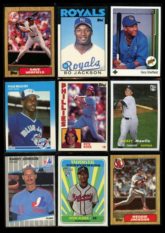 100 Lot Bo Jackson Fred McGriff Rookie Pete Rose Reggie Jackson Winfield Tiffany