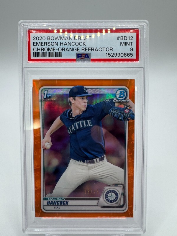 Emerson Hancock 2020 Bowman Draft 1st Orange /25 #BD12 1st PSA 9